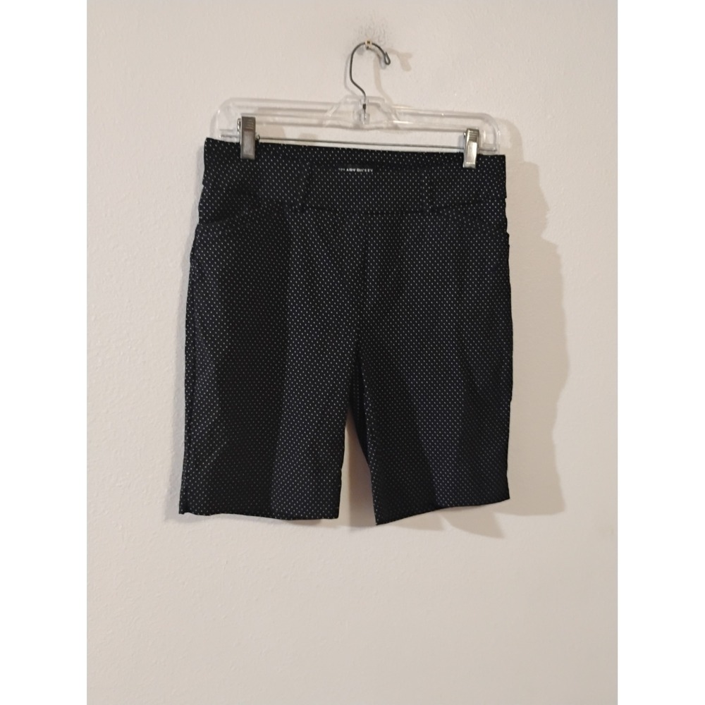 Hilary Radley Black White Polka Dot Pull On Shorts Womens Small D4674-1503B